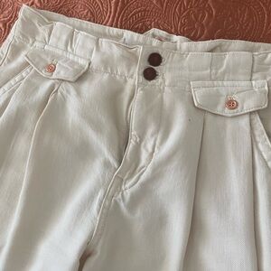Antropologie Pilcro Cream High-Waisted Pants